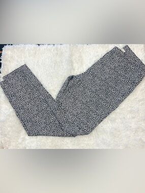 Michael Kors Women’s Pants Size Large Black White Floral Leaf Print